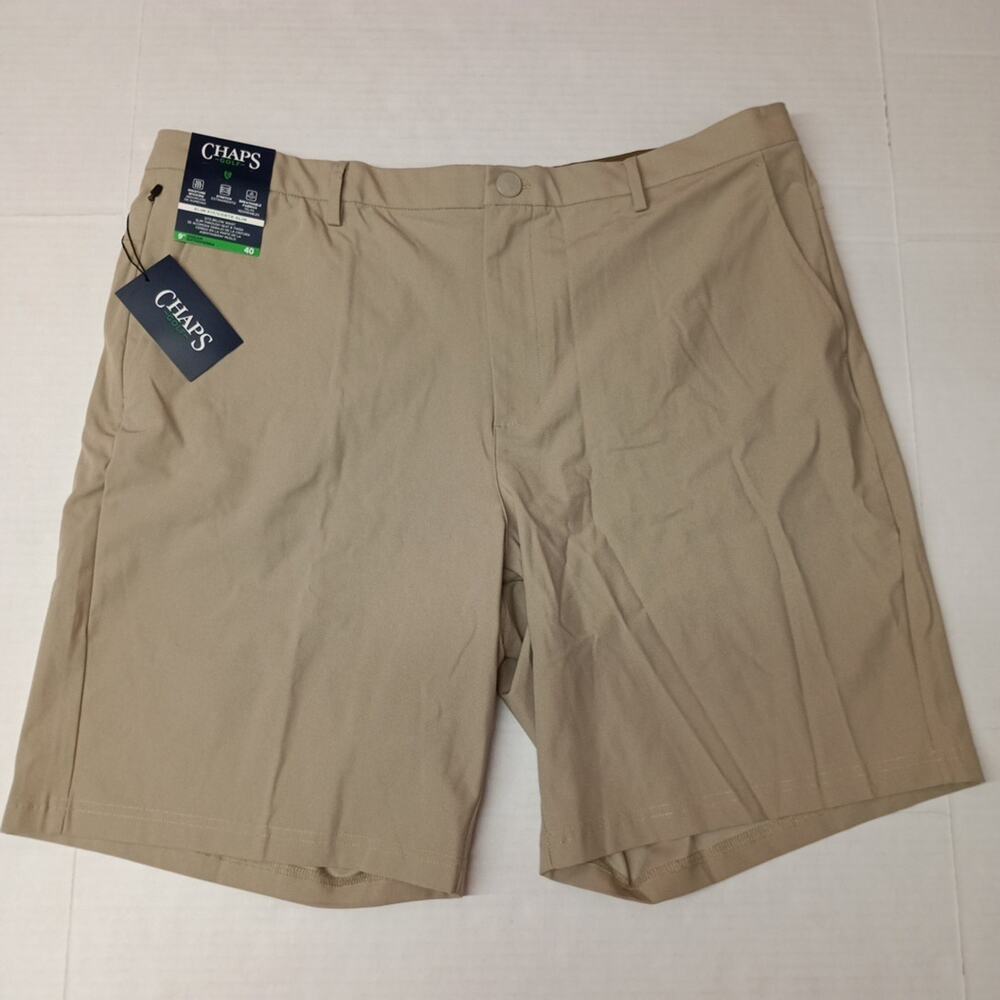 Chaps Golf Shorts Men's 40‎ Hampton Khaki Slim Fit 9" Inseam